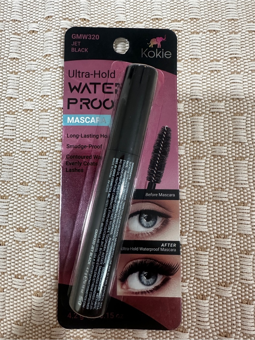 Kokie Cosmetics Ultra Hold Waterproof Mascara - Jet Black - New in Package.